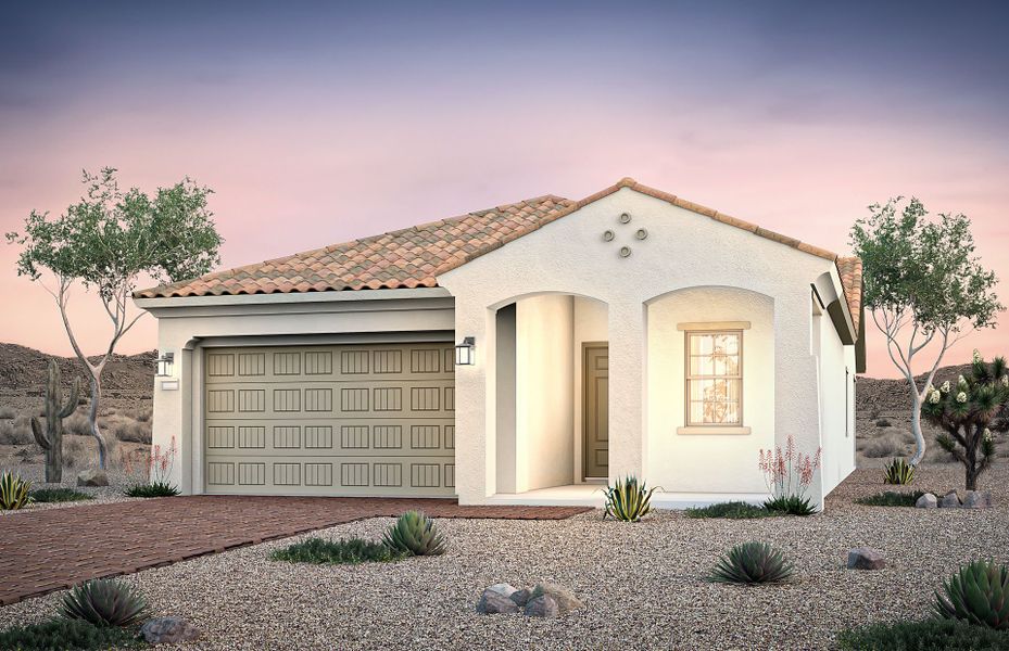 Representative exterior photo of a completed home built from the Haskell by Pulte Homes in Regent Hills - Meadow Series, Buckeye, AZ (Image 4).