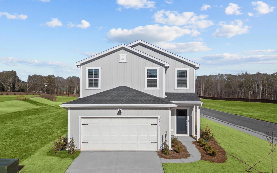 Front exterior of a new home in Crestview, Spartanburg, SC, highlighting curb appeal (Image 18). Front exterior of a new home in Crestview, Spartanburg, SC, highlighting curb appeal (Image 18).