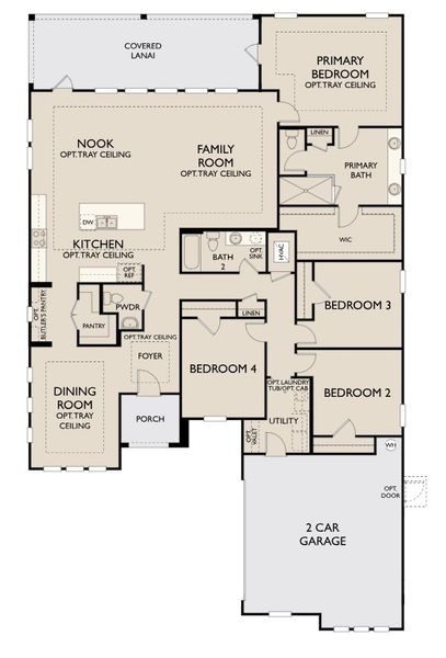 2D floor plan layout for the Erie by Ashton Woods in Northlake Estate, Winter Garden, FL (Image 3). 2D floor plan layout for the Erie by Ashton Woods in Northlake Estate, Winter Garden, FL (Image 3).
