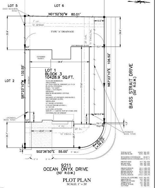 9211 Ocean Onyx Drive Plot Plan