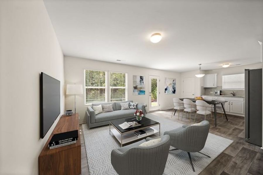 Representative furnished interior of a home built from the Flint by True Homes in The Glenns II, Wingate (Image 3).