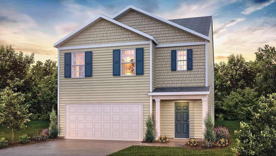 Representative exterior photo of a completed home built from the Robie by D.R. Horton in Trailside Run, Spartanburg, SC (Image 2). Representative exterior photo of a completed home built from the Robie by D.R. Horton in Trailside Run, Spartanburg, SC (Image 2).