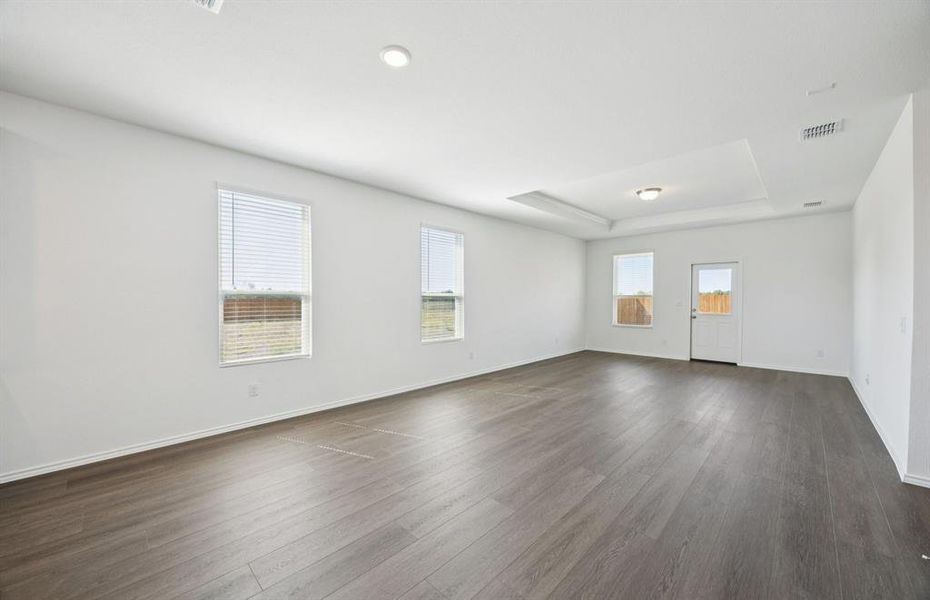 Spacious gathering room with large windows Spacious gathering room with large windows