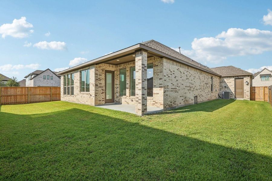 Backyard with covered patio