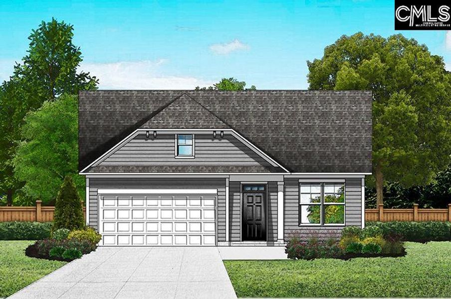 Exterior rendering of this home design in Blythewood Farms, Blythewood, SC (Image 3).