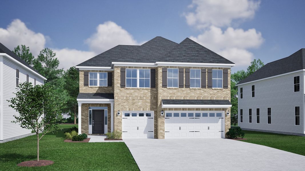 Representative exterior photo of a completed home built from the Saluda II - Vanguard Collection by Mungo Homes in Scotts Hill Village, Wilmington, NC (Image 18).
