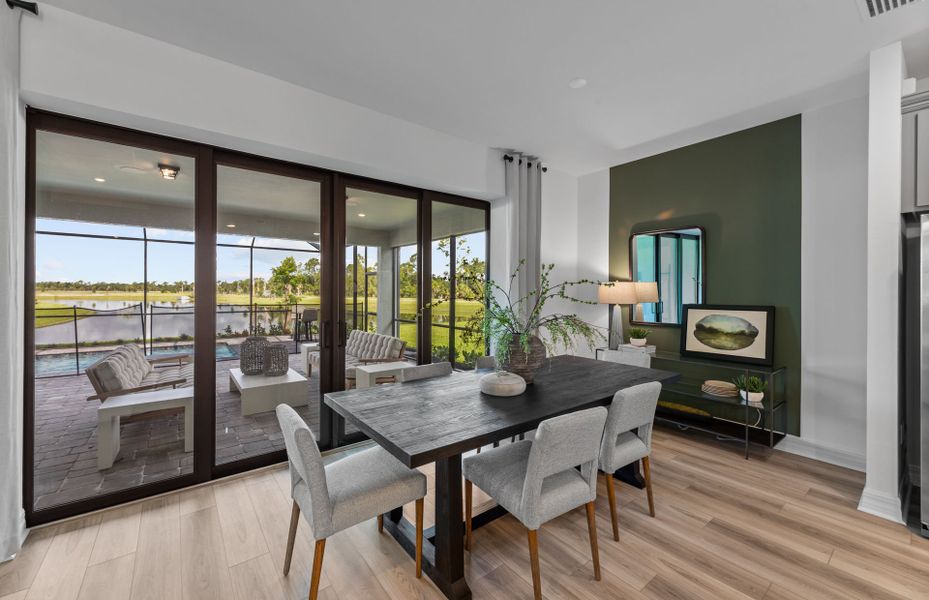 Cafe area located right off of the kitchen and gathering room