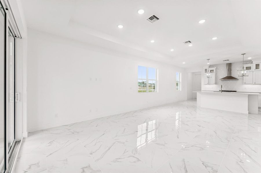Kitchen, Dining Area & Great Room