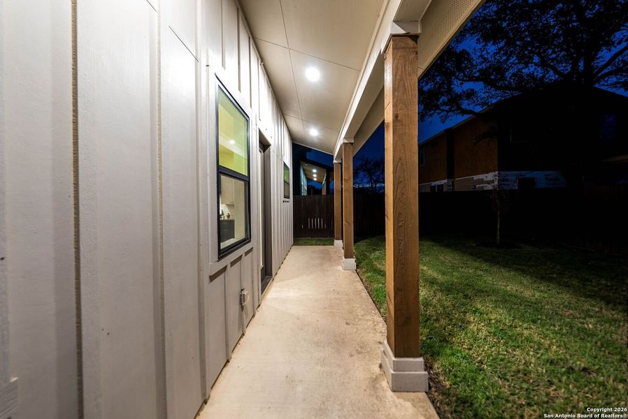 Exterior details and patio area of a home in , San Antonio (Image 25).