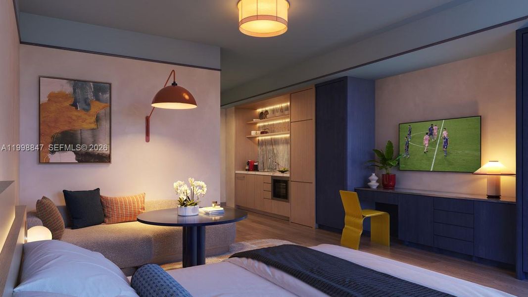 Furnished interior view inside a new home in , Miami (Image 8).