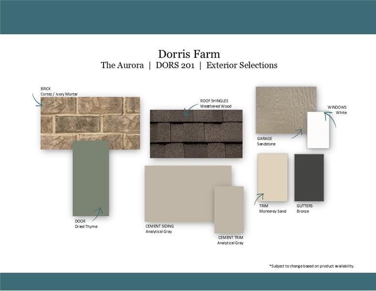 Sample of building materials used in homes in Dorris Farm at Willow Springs, White House (Image 26).