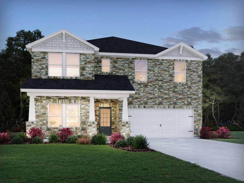 Representative exterior photo of a completed home built from the Taylorsville by Meritage Homes in Harmony Manor, Fairburn, GA (Image 21).