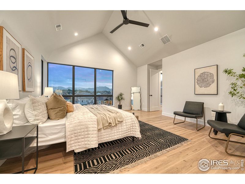 Mountain Views Primary Bedroom. Upper Level