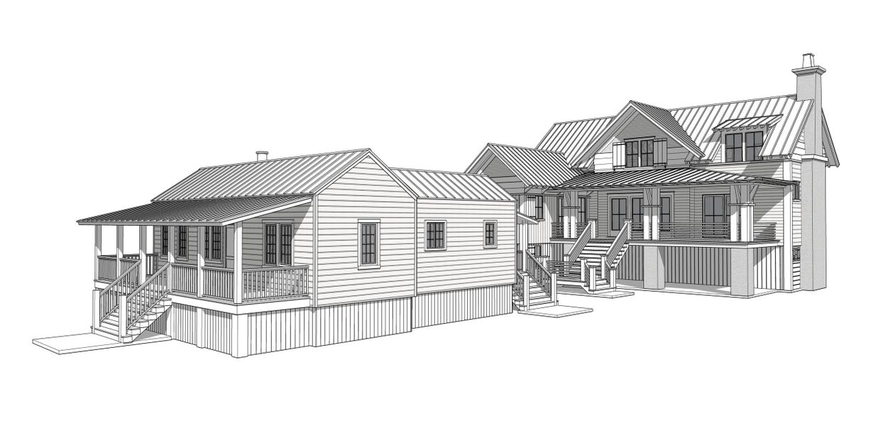 Exterior rendering of this home design in , Sullivan's Island, SC (Image 1). Exterior rendering of this home design in , Sullivan's Island, SC (Image 1).