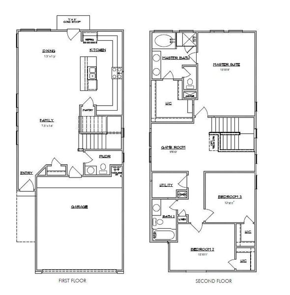 2D floor plan layout of this home in Park Hill Villas, Stafford, TX (Image 2). 2D floor plan layout of this home in Park Hill Villas, Stafford, TX (Image 2).