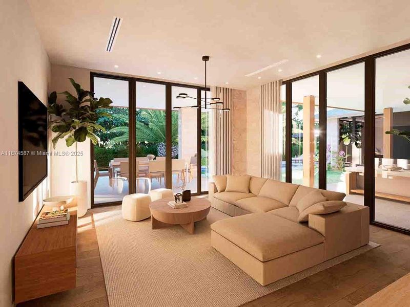 Furnished interior view inside a new home in , Miami (Image 11).