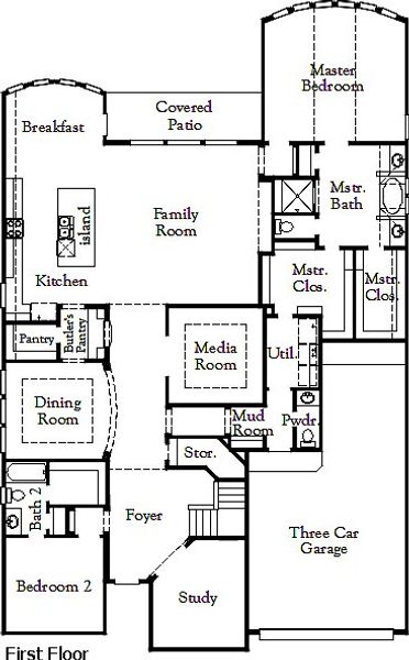 2D floor plan layout for the Kamay by Coventry Homes in Arabella on the Prairie, Richmond, TX (Image 3).