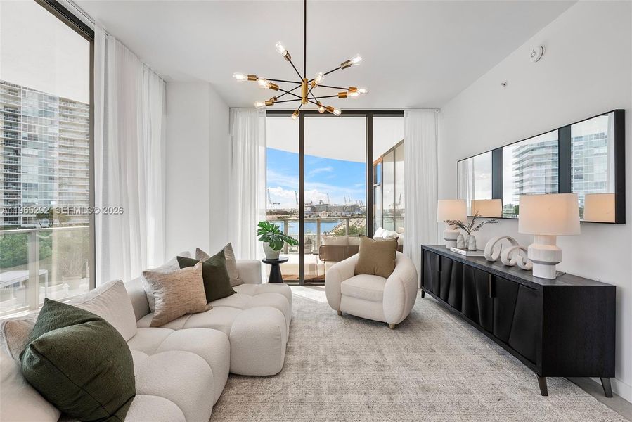 Furnished interior view inside a new home in Five Park, Miami Beach (Image 14).