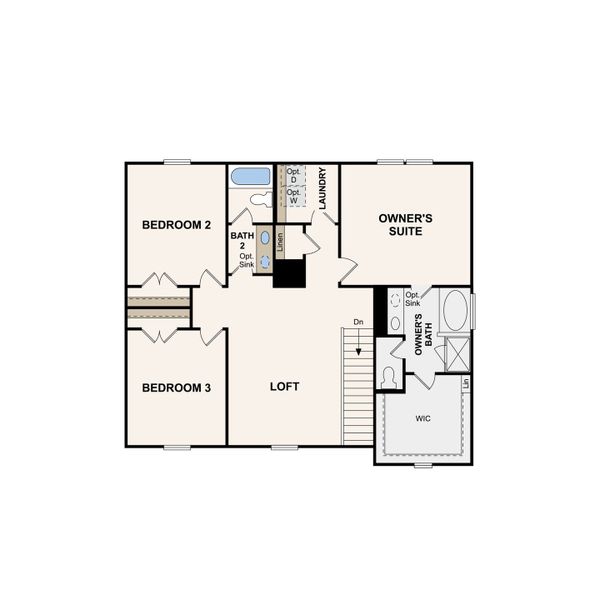 2D floor plan layout of this home in Barton Hills, Spring Hill, TN (Image 3).