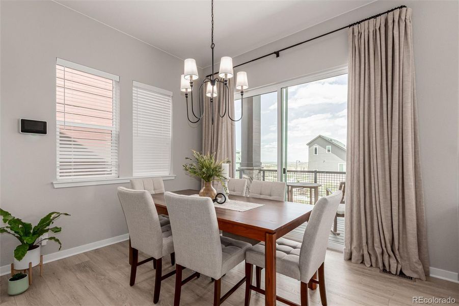 Dining area overlooking the patio Dining area overlooking the patio