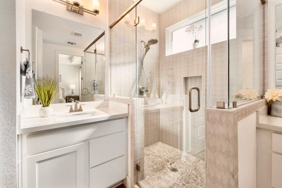 2nd vanity + very spacious walk-in shower.