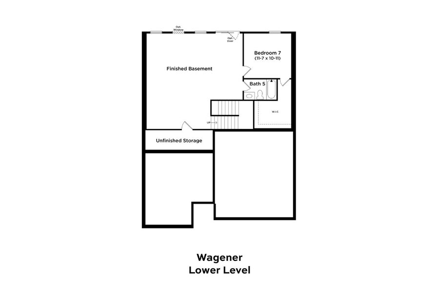2D floor plan layout for the Wagener by DRB Homes in Weavers Pointe, Zebulon, NC (Image 11).