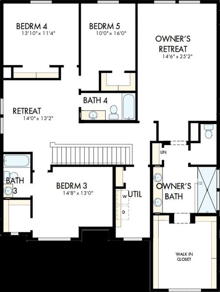 2D floor plan layout of this home in Tavolo at Soleo, San Tan Valley, AZ (Image 5).