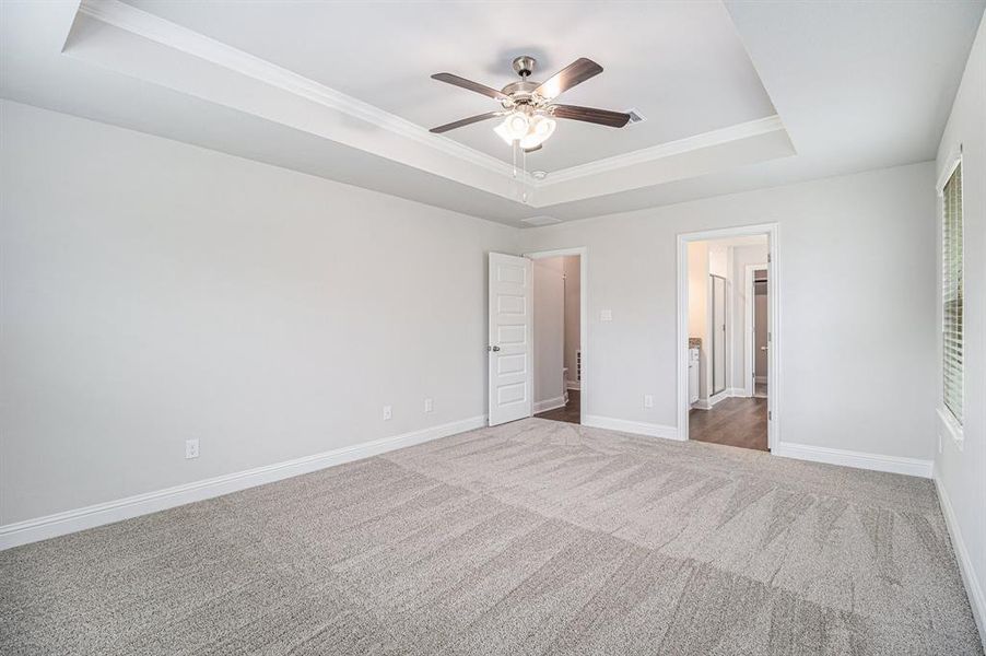 Primary Bedroom with Tray Ceiling