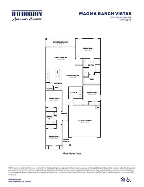 2D floor plan layout of this home in Magma Ranch Vistas, Florence, AZ (Image 4). 2D floor plan layout of this home in Magma Ranch Vistas, Florence, AZ (Image 4).