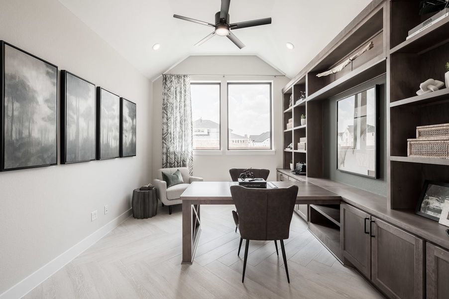 Representative furnished interior of a home built from the Carignan by Tri Pointe Homes in Woodson’s Reserve, Spring (Image 46).