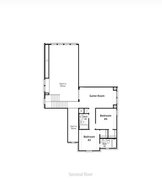2D floor plan layout for the Fordham Plan by Highland Homes in Mosaic: Artisan Series - 50ft. Lots, Prosper, TX (Image 24). 2D floor plan layout for the Fordham Plan by Highland Homes in Mosaic: Artisan Series - 50ft. Lots, Prosper, TX (Image 24).