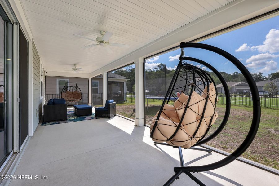 Exterior details and patio area of a home in Elm Creek at Silverleaf, St. Augustine (Image 27). Exterior details and patio area of a home in Elm Creek at Silverleaf, St. Augustine (Image 27).