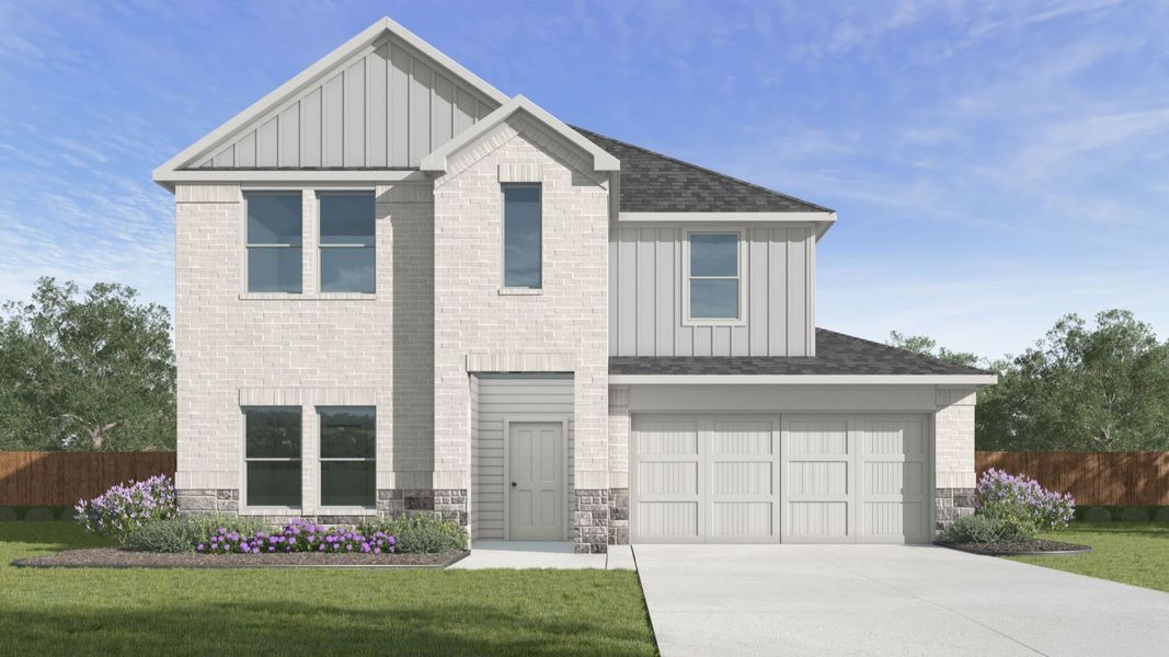 Representative exterior photo of a completed home built from the Grayson by D.R. Horton in Evergreen, Rosenberg, TX (Image 20).