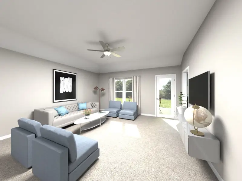 Furnished interior view inside a new home in Turner's Crossing - Americana Collection, Buda (Image 5).
