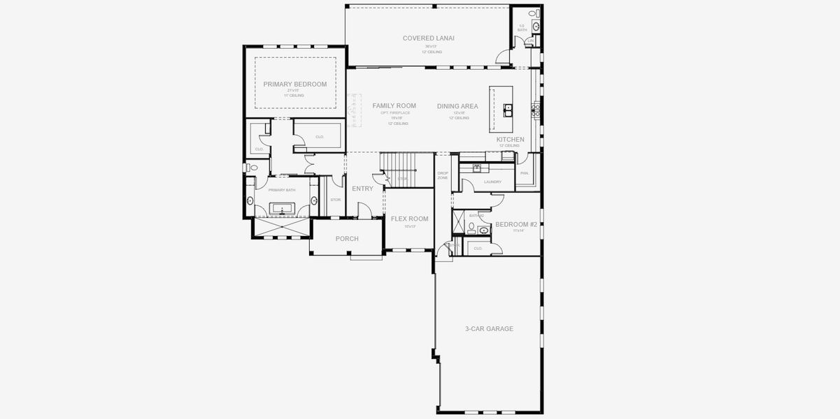 2D floor plan layout for the 3865F by Perry Homes in Star Farms At Lakewood Ranch 90', Lakewood Ranch, FL (Image 3). 2D floor plan layout for the 3865F by Perry Homes in Star Farms At Lakewood Ranch 90', Lakewood Ranch, FL (Image 3).