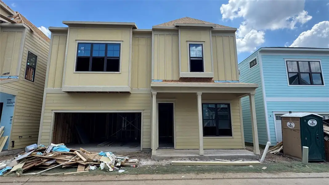 Front exterior of a new home in Timbergrove Trails, Houston, TX, highlighting curb appeal (Image 1). Front exterior of a new home in Timbergrove Trails, Houston, TX, highlighting curb appeal (Image 1).