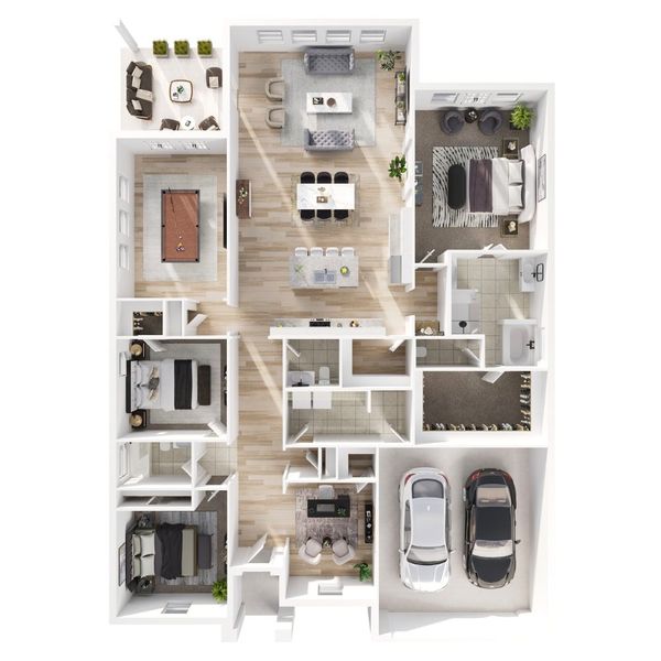 2D floor plan layout for the The Vickery by Lillian Custom Homes in Polo Ridge, Forney, TX (Image 5).