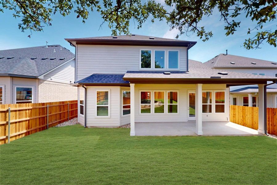 Exterior details and patio area of a home in Edgewood, Leander (Image 25).