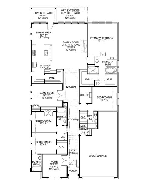 2D floor plan layout of this home in Artavia, Conroe, TX (Image 2). 2D floor plan layout of this home in Artavia, Conroe, TX (Image 2).