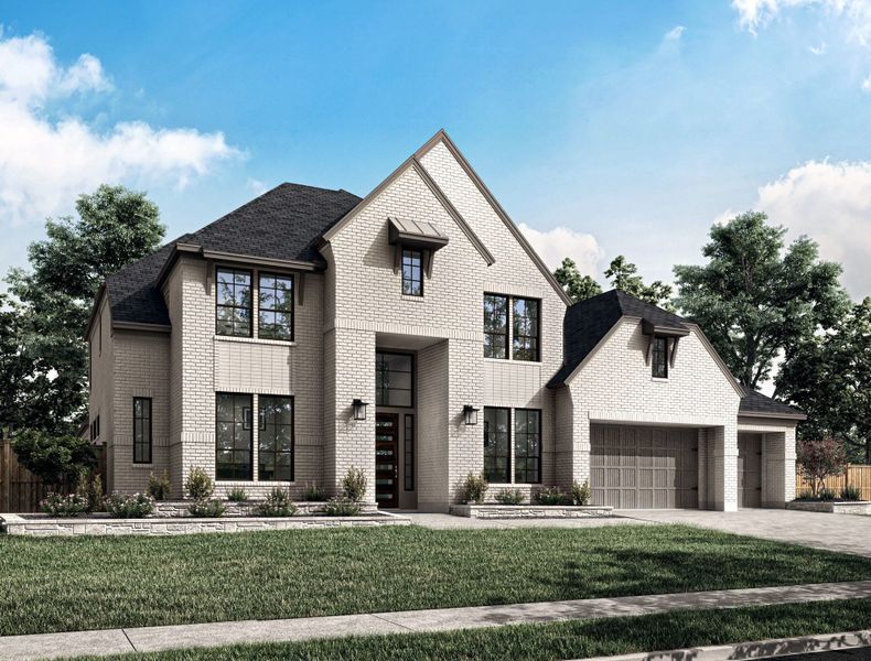Representative exterior photo of a completed home built from the Casoria by Tri Pointe Homes in The Estates at James Lane, Fulshear, TX (Image 22).
