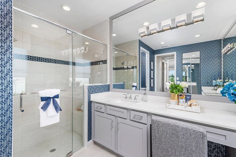 Furnished interior view inside a new home in Valencia Parc at Riverland, Port St. Lucie (Image 9).