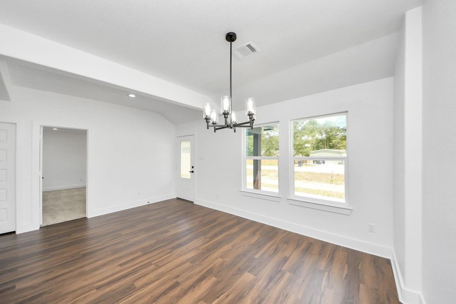 Designation dinning area right off the kitchen.