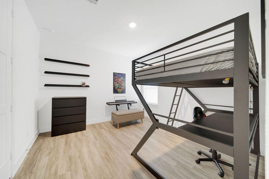 The secondary rooms are versatile by design.