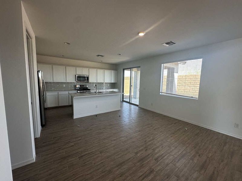 Great room and kitchen