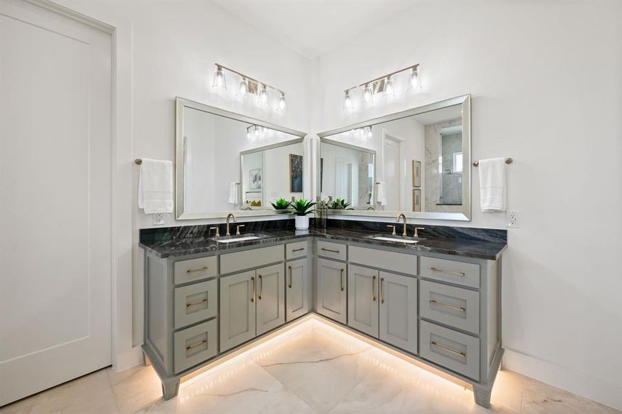 Furnished interior view inside a new home in The Resort on Eagle Mt. Lake, Fort Worth (Image 31).
