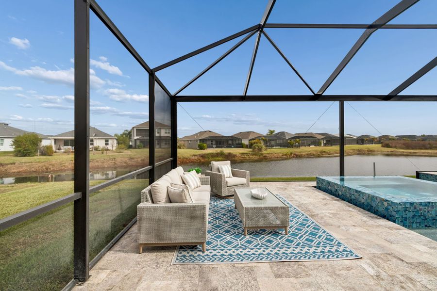Exterior details and patio area of a home in River Preserve Estates, Parrish (Image 36).