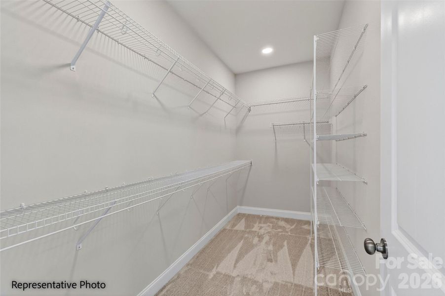 Representative Photo. Primary Closet