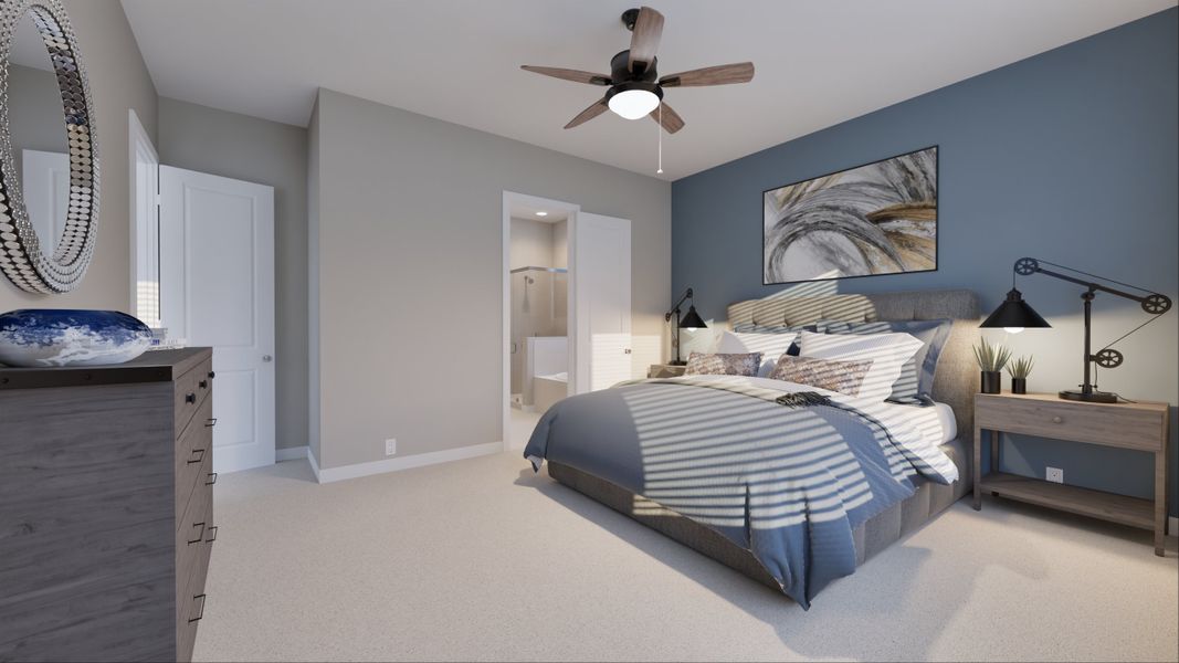 Representative furnished interior of a home built from the Austin by Tricoast Homes in Sunterra 40, Katy (Image 28).