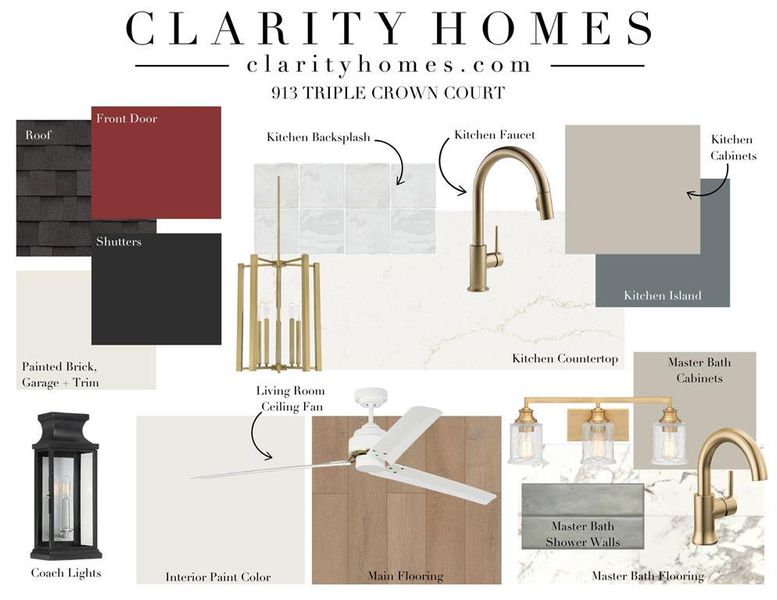 Sample of building materials used in homes in Reserves at Trinity, Willow Park (Image 16).