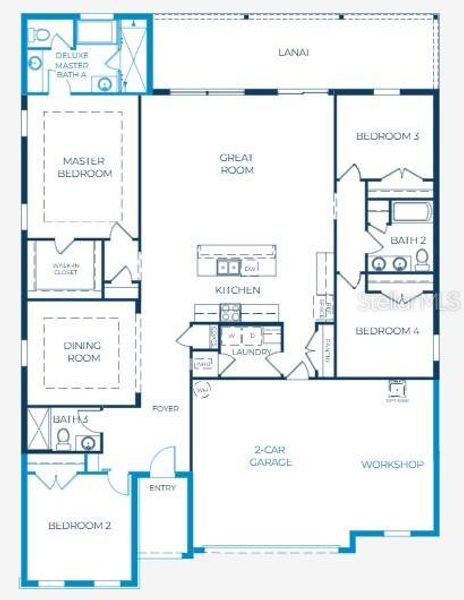 2D floor plan layout of this home in Citrus Springs, Citrus Springs, FL (Image 3).